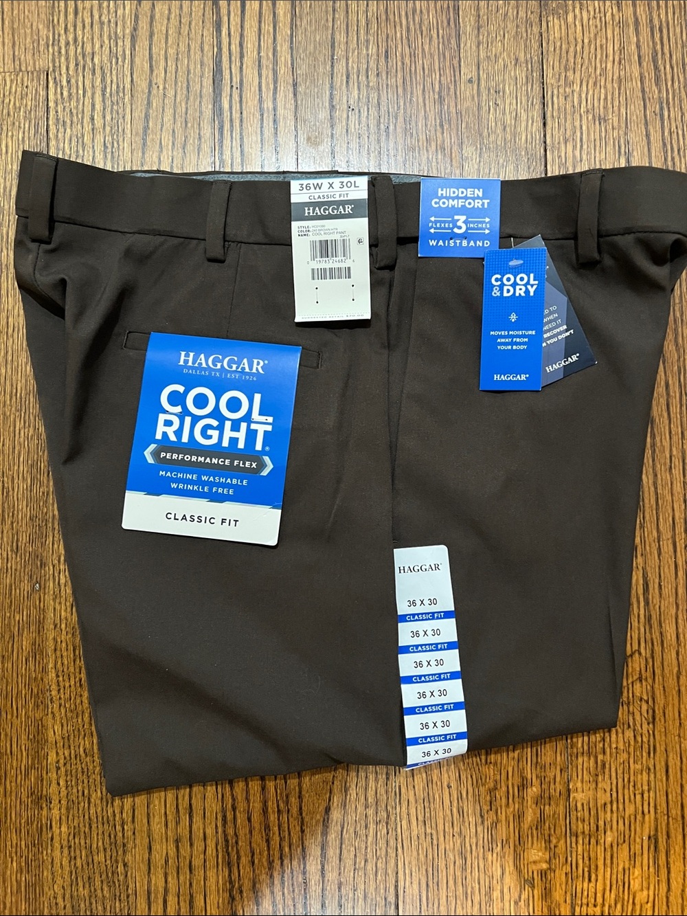 Haggar Cool Right Classic Fit Dress Pants - Brown